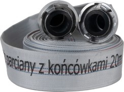 Wąż strażacki parciany zakuty ze szybkozłączem IBO 20 m 2 cale