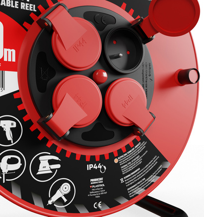 Przedłużacz elektryczny bębnowy warsztatowy o długości 50 m KEL PB-PRO/D/50M/3X1,5/H05RR-F