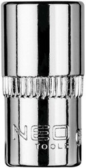Nasadka sześciokątna krótka ze stali CrV o rozmiarze 1/4" 9 mm Neo 08-449
