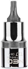 Końcówka Torx na nasadce ze stali CrV S2 o rozmiarze 1/2", T27 x 55 mm Neo 08-752