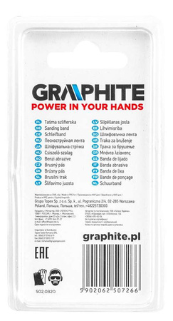 Taśma szlifierska o średnicy 6.3 mm i gradacji K60, K120 Graphite kpl. 10 sztuk + trzpień