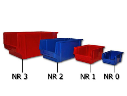 Pojemnik magazynowy warsztatowy plastikowy czerwony 41 x 20 cm ( NR. 3 )