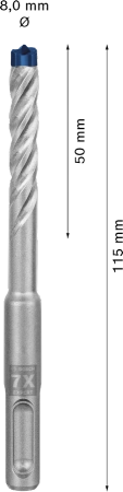 Wiertło udarowe do betonu SDS PLUS-7X Bosch EXPERT 8x115 mm