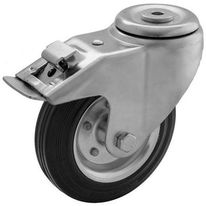Koło skrętne obrotowe z hamulcem i mocowaniem na otwór o średnicy 125 mm Rader CKJS-SG 125W-HC