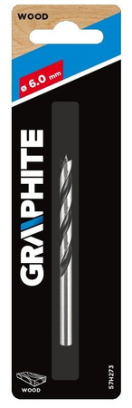 Wiertło spiralne do drewna Graphite 6x90 mm 57H273