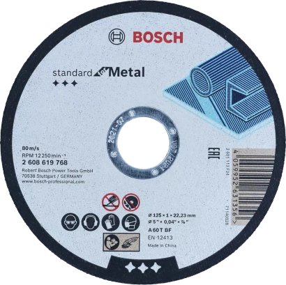 Tarcza tnąca do metalu STANDARD FOR METAL 125 x 22,23 x 1 mm 1 sztuka A 60 T BF Bosch