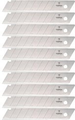 Ostrza łamane wymienne do noży o szerokości ostrza 18 mm 10 sztuk Topex 17B348