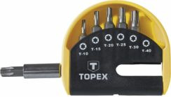 Zestaw końcówek wkrętakowych Torx z uchwytem 1/4" 7 elementów Topex 39D351