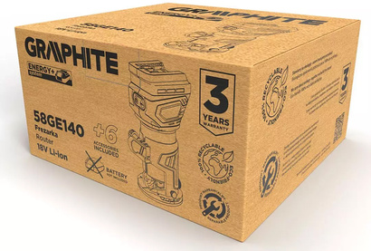 Frezarka górnowrzecionowa akumulatorowa bezszczotkowa 18V ENERGY+ Graphite 58GE140