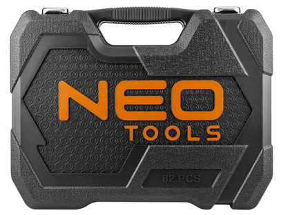 Zestaw kluczy nasadowych 1/2", 1/4" 82 elementów Neo 10-058