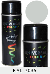UniversalColor szary jasny połysk spray 400 ml - farba uniwersalna RAL 7035