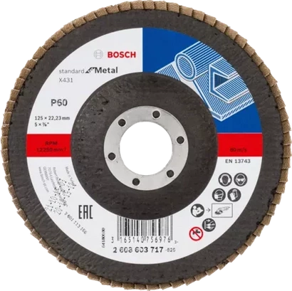 Tarcza listkowa do metalu prosta STANDARD FOR METAL Bosch 125x22,23 mm P60