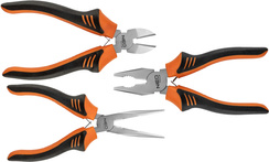 Zestaw szczypiec uniwersalne, boczne i wydłużone proste Neo 180 mm