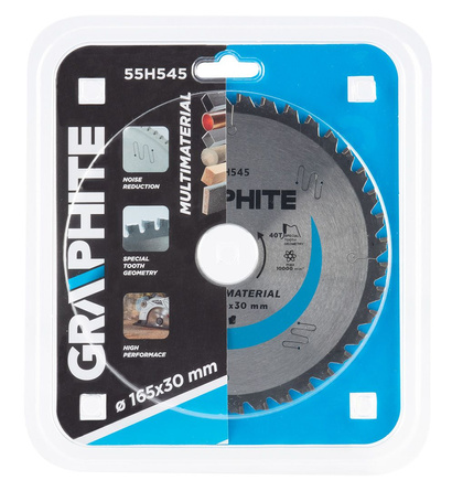Tarcza pilarska do drewna i metalu widiowa Graphite 165x30 mm 40 zębów 55H545
