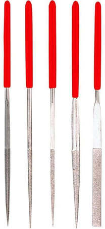 Zestaw pilników iglaków diamentowych o długości 140 mm i średnicy 4 mm 5 sztuk Topex 06A000