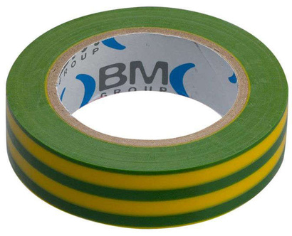 Taśma elektroizolacyjna PCV żółto-zielona, 0,15 x 19 mm 25 m