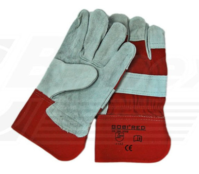 RĘKAWICE SKÓRZANE ROBOCZE OCHRONNE GOBI RED | 12 PAR