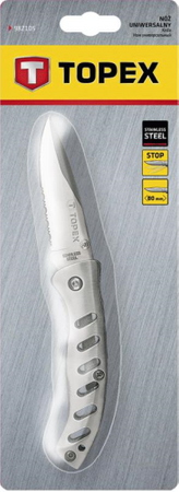Nóż uniwersalny składany stalowy o długości ostrza 80 mm Topex 98Z105
