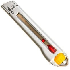 Nóż z ostrzem łamanym z blokadą śrubową o szerokości ostrza 18 mm Topex 17B103