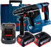 Młot udarowo-obrotowy akumulatorowy z silnikiem bezszczotkowym Bosch Professional GBH 187-LI + akumulator 18V 2 x 5.0Ah + ładowarka + walizka