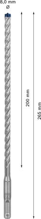 Wiertło udarowe do betonu SDS PLUS-7X Bosch EXPERT 8x265 mm