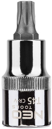 Końcówka Torx na nasadce ze stali CrV S2 o rozmiarze 1/2", T45 x 55 mm Neo 08-755