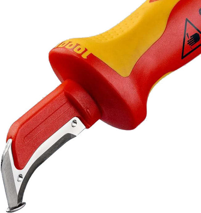 Nóż do ściągania izolacji ze stopką prowadzącą Knipex 180 mm