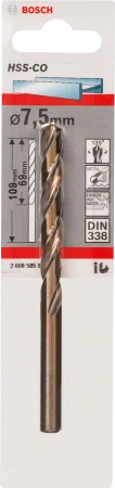 Wiertło kręte kobaltowe do metalu HSS COBALT Bosch 7,5x109 mm