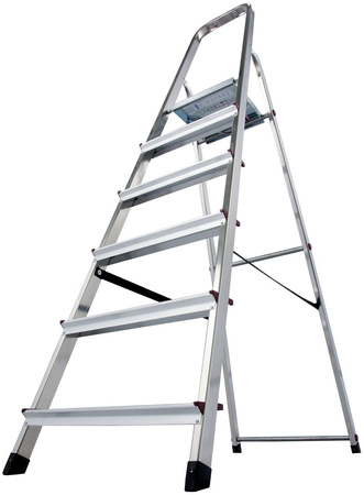 Drabina aluminiowa jednostronna 1x6 KRAUSE 5 + podest 150 kg