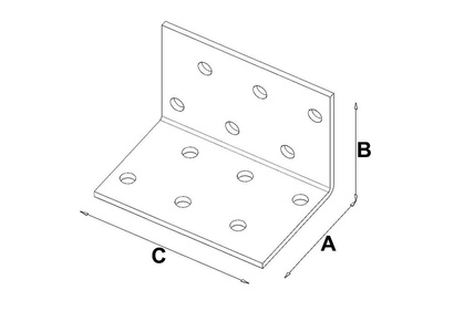 Łącznik budowlany kątowy ciesielski KK2 o wymiarach 40 x 40 x 60 x 2 mm