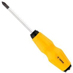 Wkrętak krzyżowy do pobijania z magnetyczną końcówką ze stali CrV o rozmiarze PH1 x 75 mm Topex 39D260