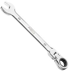 Klucz płasko-oczkowy z grzechotką i przegubem ze stali CrV o rozmiarze 22 x 255 mm Neo 09-053