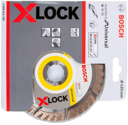 Tarcza diamentowa do betonu, cegły, klinkieru Bosch z systemem X-LOCK do szlifierek kątowych o średnicy 125 mm 2608615166