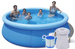 Basen ogrodowy rozporowy okrągły niebieski o wymiarach 420 x 84 cm i pojemności 7820 l Avenli + pompa filtrująca