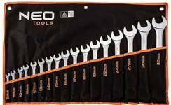 Klucze płasko-oczkowych o rozmiarach 8 - 32 mm 17 elementów Neo 09-753
