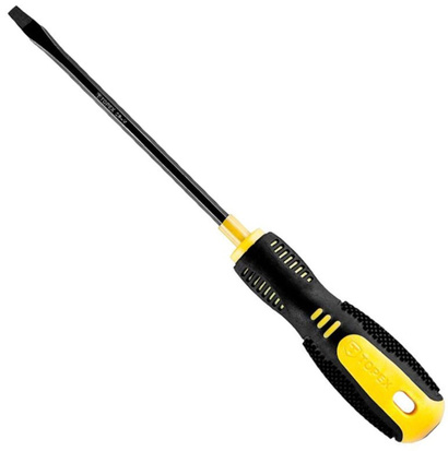 Wkrętak płaski z magnetyczną końcówką ze stali CrV o rozmiarze 4 x 100 mm Topex 39D802