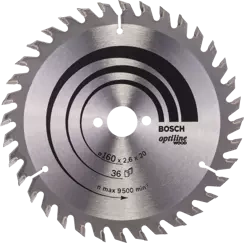 Tarcza pilarska do drewna OPTILINE WOOD Bosch 160x20/16 mm 36 zębów