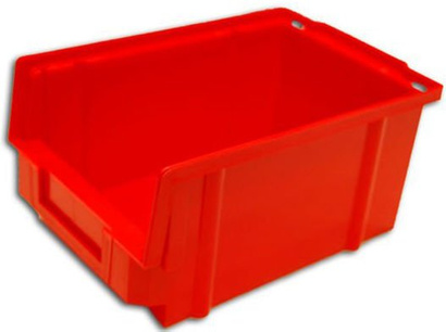 Pojemnik magazynowy warsztatowy plastikowy czerwony 20 x 10 cm ( NR. 1 )