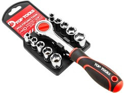 Zestaw kluczy nasadowych 1/4" 12 elementów Top Tools 38D147