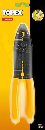 Szczypce do zaciskania końcówek o zakresie pracy 1 - 7 mm2 i długości 210 mm Topex 32D404