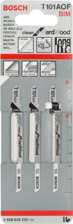 Brzeszczot do wyrzynarki do drewna CLEAN FOR HARD WOOD Bosch T 101 AOF 3 sztuki