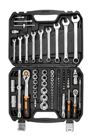 Zestaw kluczy nasadowych 1/2", 1/4" 82 elementów Neo 10-058