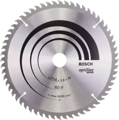 Tarcza pilarska do drewna OPTILINE WOOD Bosch 254x30 mm 60 zębów