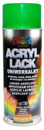 Farba lakier akrylowy fluorescencyjny uniwersalny zielony do drewna, metalu, betonu i plastiku RAL 9015 EUROCOLOR 400 ml