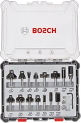 Bosch mieszany zestaw frezów, trzpień 8 mm, 15 szt.