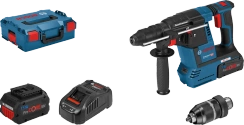 Młot udarowo-obrotowy akumulatorowy z uchwytem SDS plus + 2x5,5 Ah + walizka L-BOXX 136GBH 18V-26F Bosch