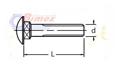 M8x55 ŚRUBA ZAMKOWA OCYNKOWANA DIN 603 OCYNK