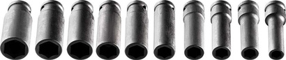 Nasadki udarowe sześciokątne długie ze stali Cr-Mo 1/2" o rozmiarze 10-24 mm Neo 10 elementów 12-107