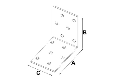 Łącznik budowlany kątowy ciesielski KM3 o wymiarach 60 x 60 x 40 x 2,0 mm