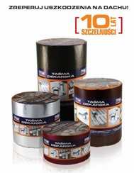 Taśma uszczelniająca dekarska bitumiczna aluminiowa o wymiarach 10 m / 10 cm Tytan